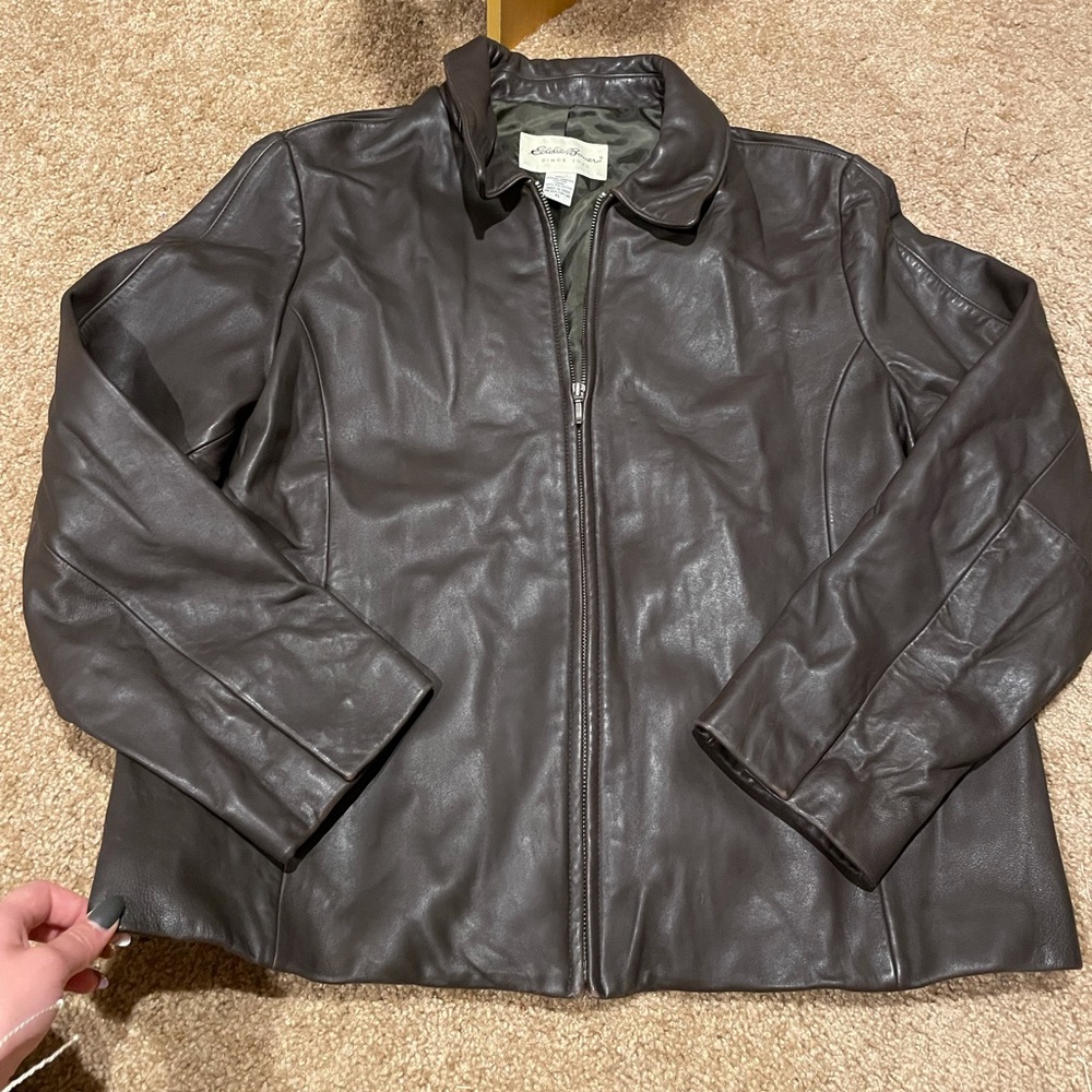 brand new eddie bauer leather jacket